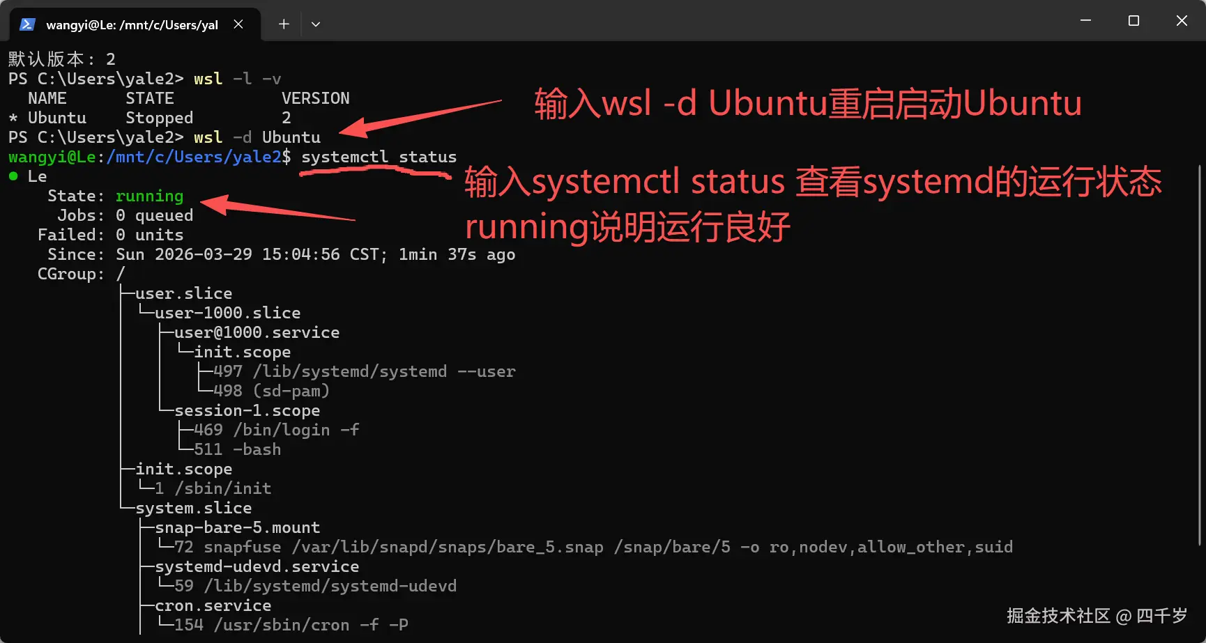 重新启动Ubuntu并查看systemd的运行状态