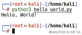 图 8.3 – Python 中的 Hello, World!