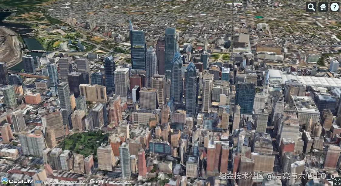 在CesiumJS中展示的Google Photorealistic 3D瓦片