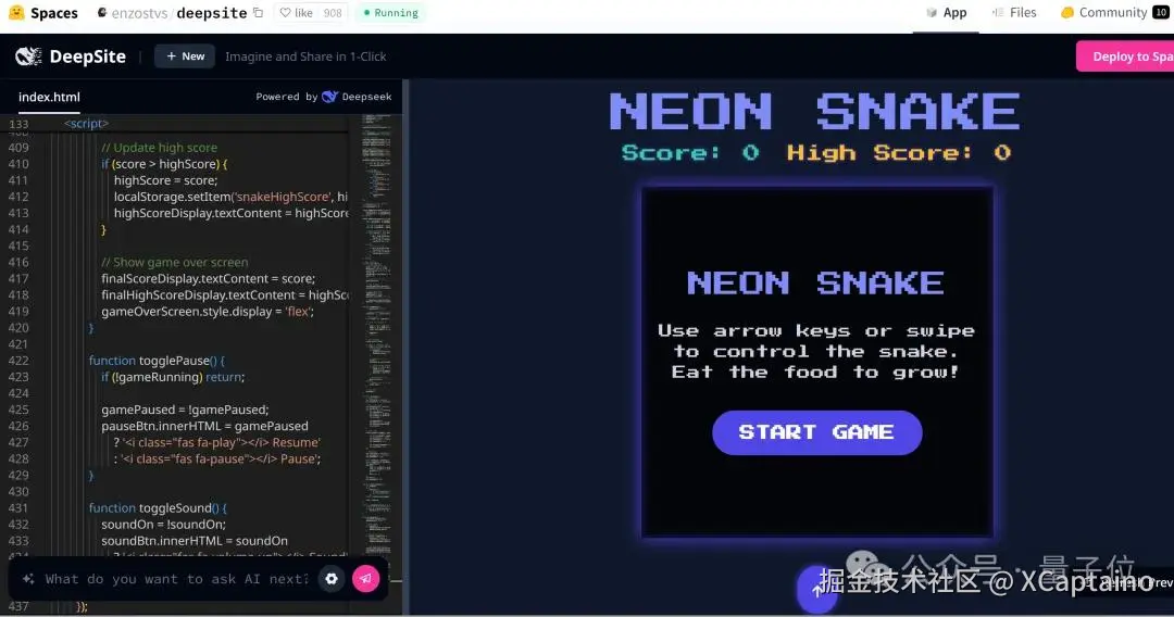 免费的「网页版Cursor」！新版DeepSeek-V3加持，秒秒钟编出APP
