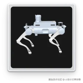 数字孪生UI展示：机器狗行走姿态3D模型与实时数据同步