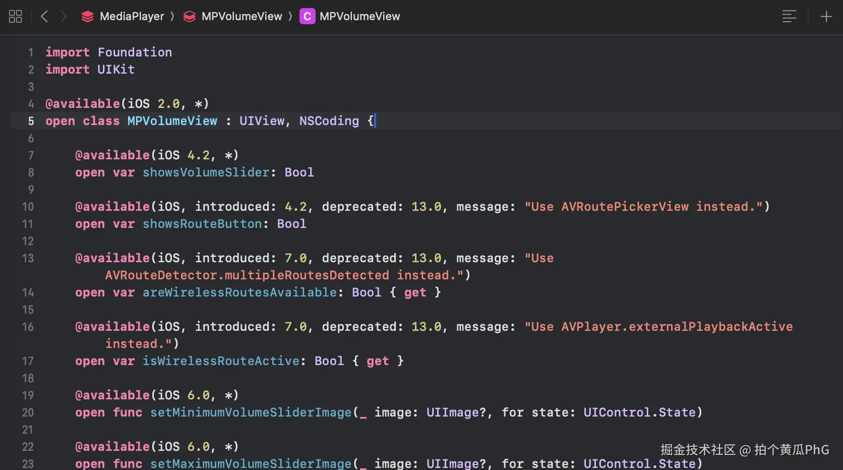 MPVolumeView的定义