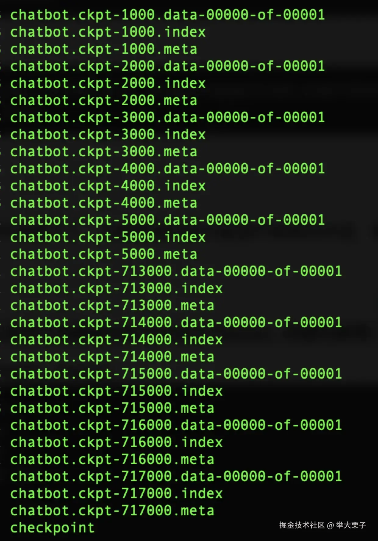 训练完毕的模型