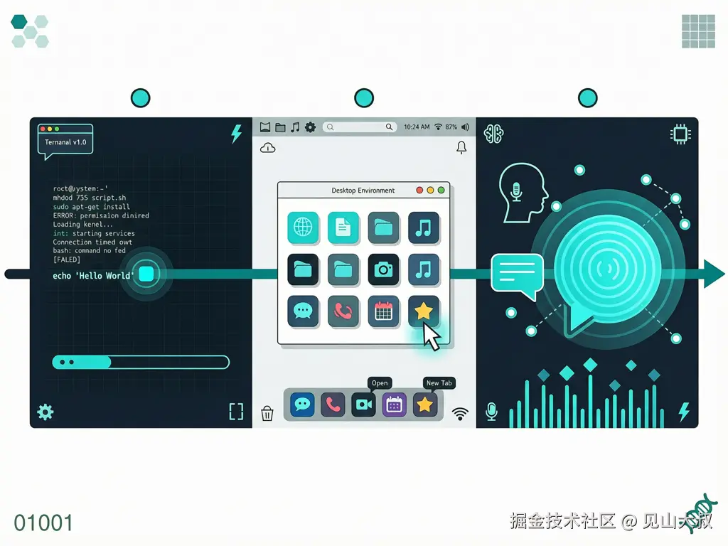 人机交互入口的三次变迁:命令行→图形界面→自然语言