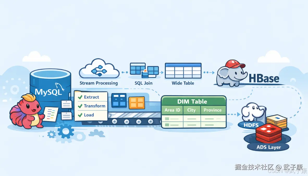 大数据-269 实时数仓-Flink+HBase+DIM层数据处理实战：构建地区维度数据仓库