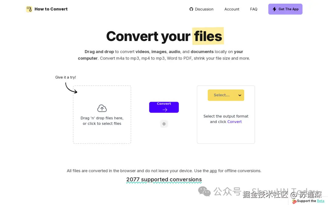 Show HN: 停止将文件发送到不可靠的服务器，并离线转换任何文件。 - 项目截图