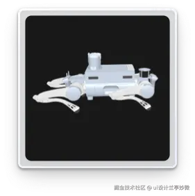 数字孪生UI展示：机器狗行走姿态3D模型与实时数据同步