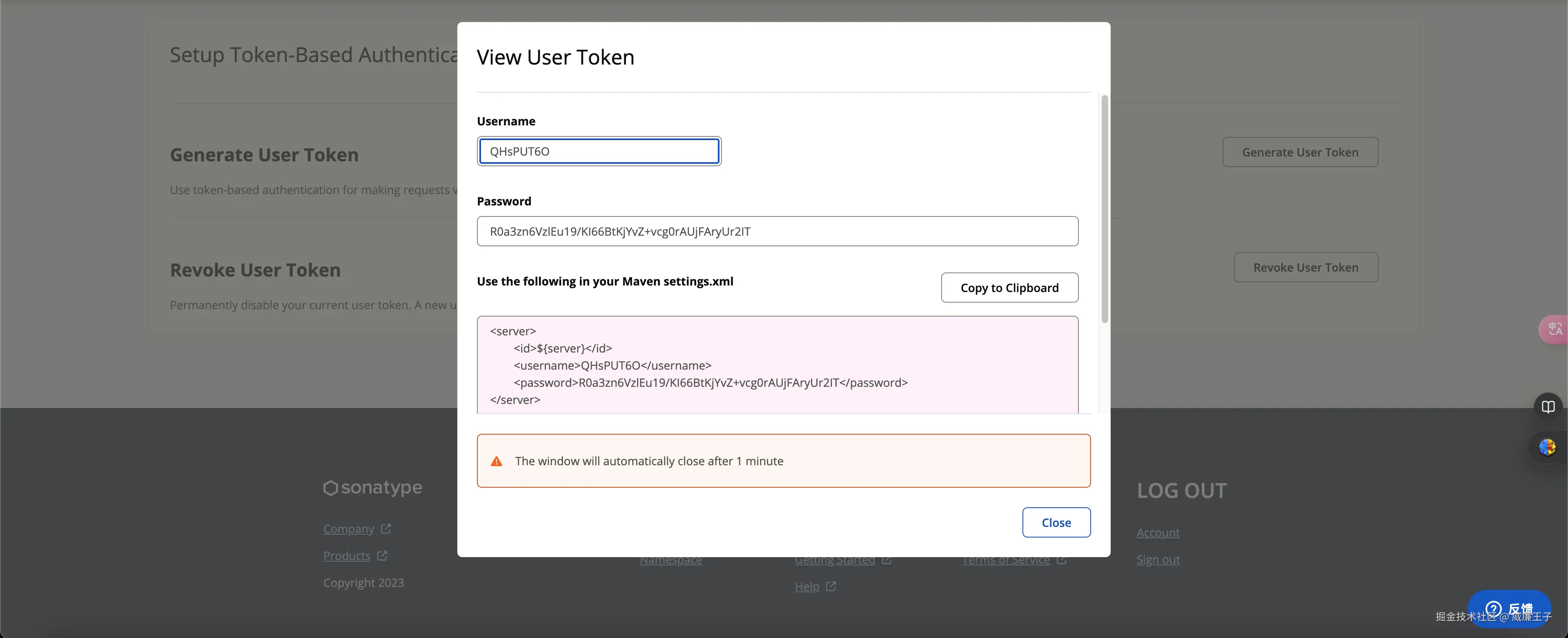 Generate User Token Ok