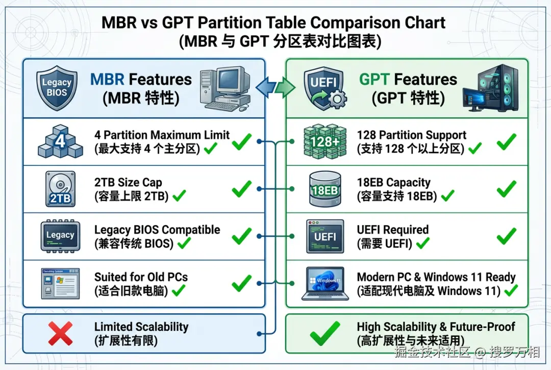 MBR与GPT分区表对比