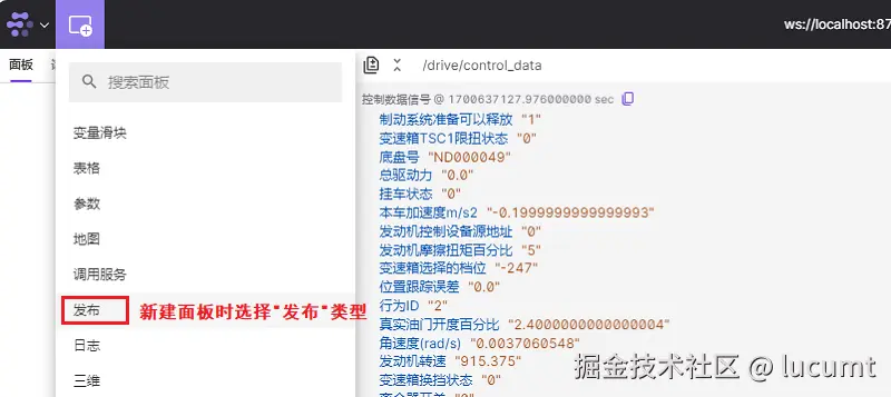 "foxglove创建发布面板"