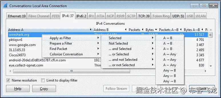 Applying a display filter