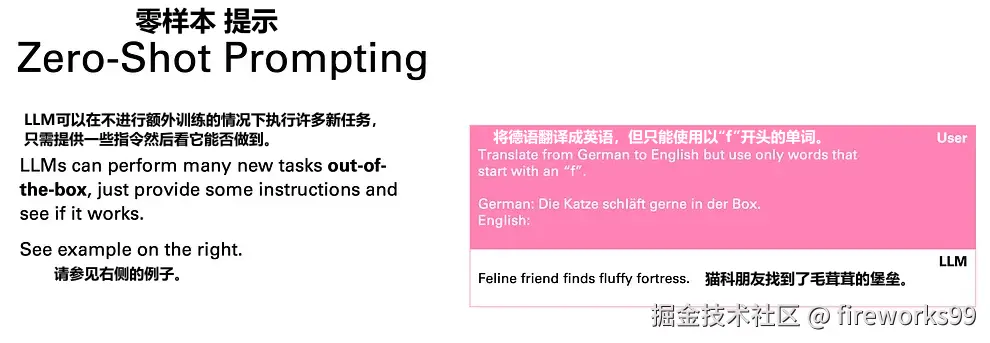 LLM 可以以 “零样本提示 ”解决全新的任务。