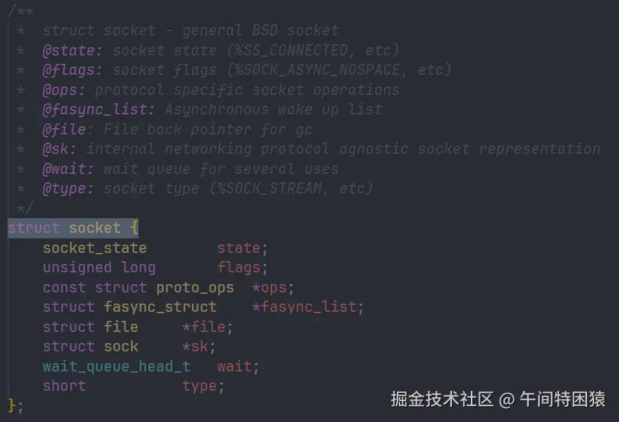 socket结构体示意图
