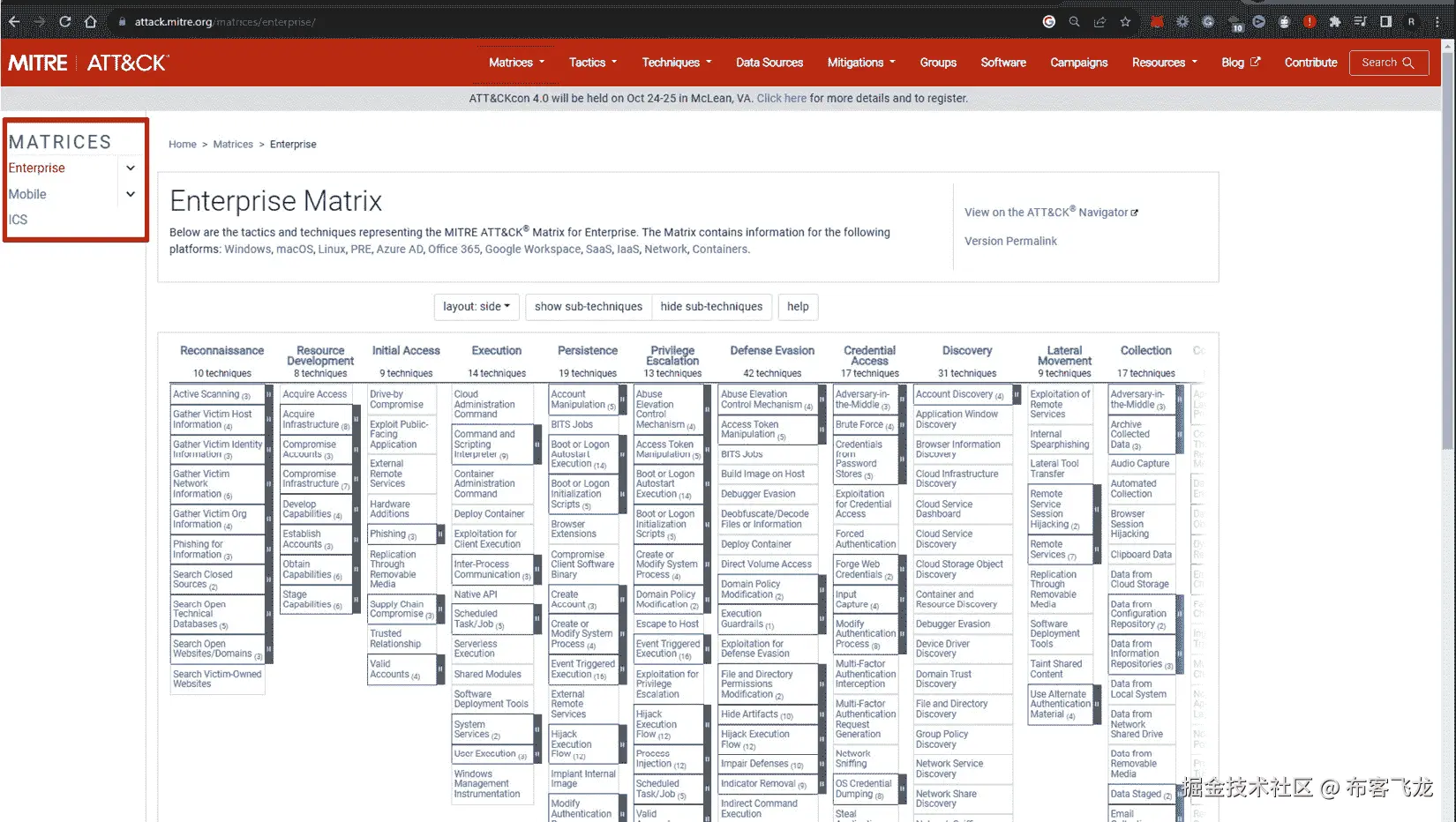 图 6.11 – MITRE ATT&CK 矩阵
