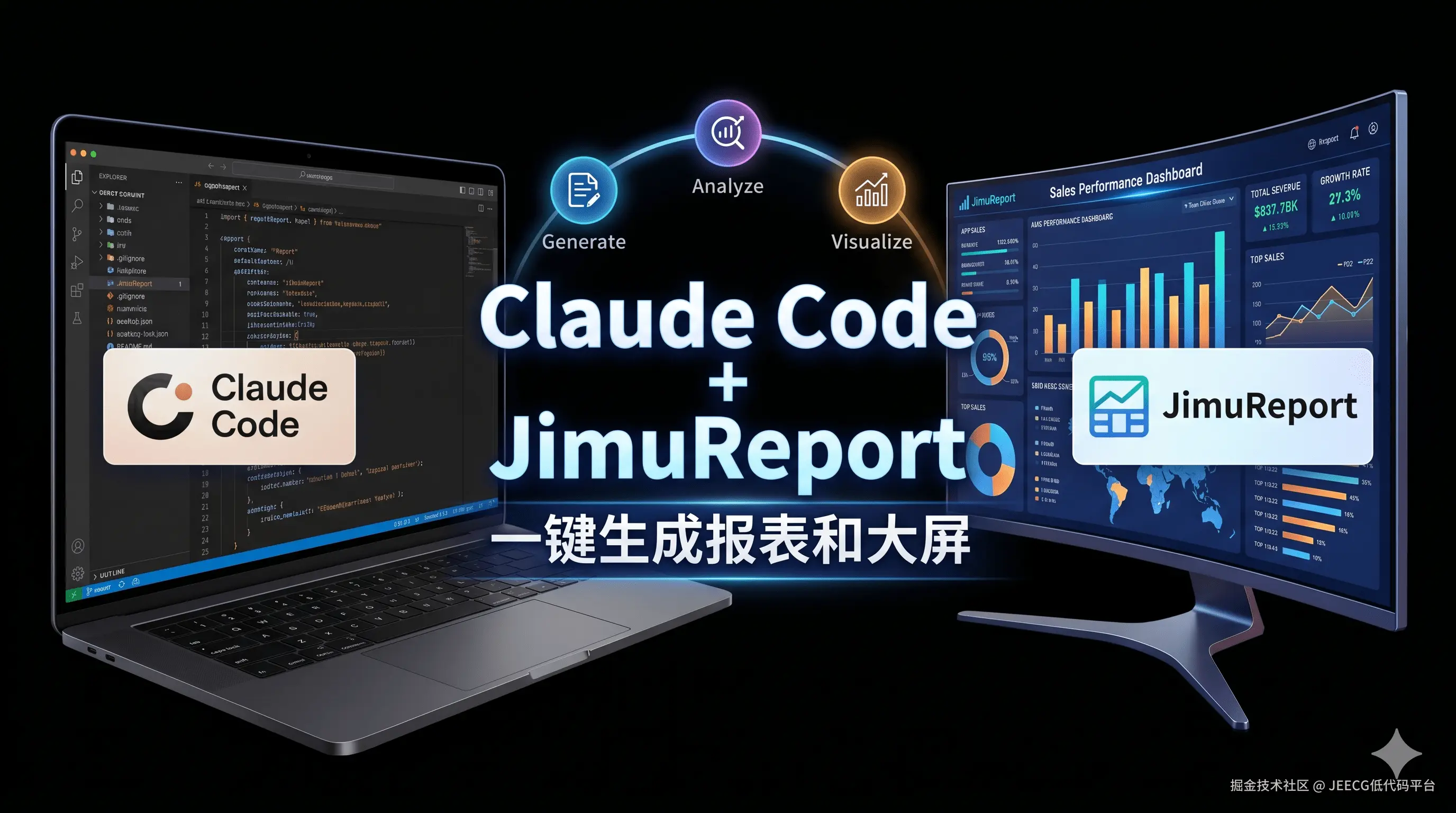 Claude Code + JimuReport：一句话生成报表、大屏、仪表盘三件套