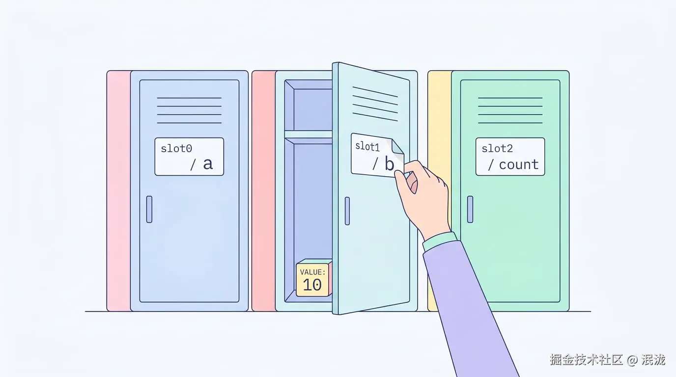 Slot 是贴了名字的储物柜