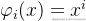 \varphi _{i}(x)=x^{i}
