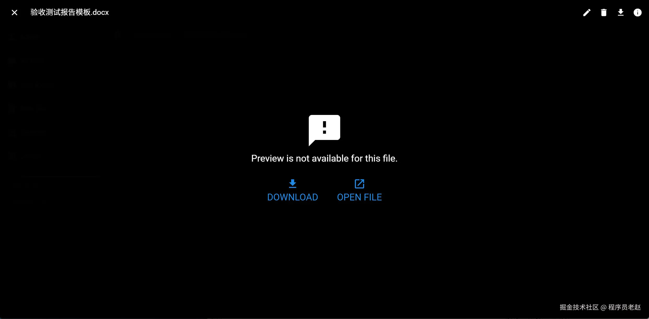 File Browser 文件预览：docx 不支持内嵌预览，提供下载与打开选项