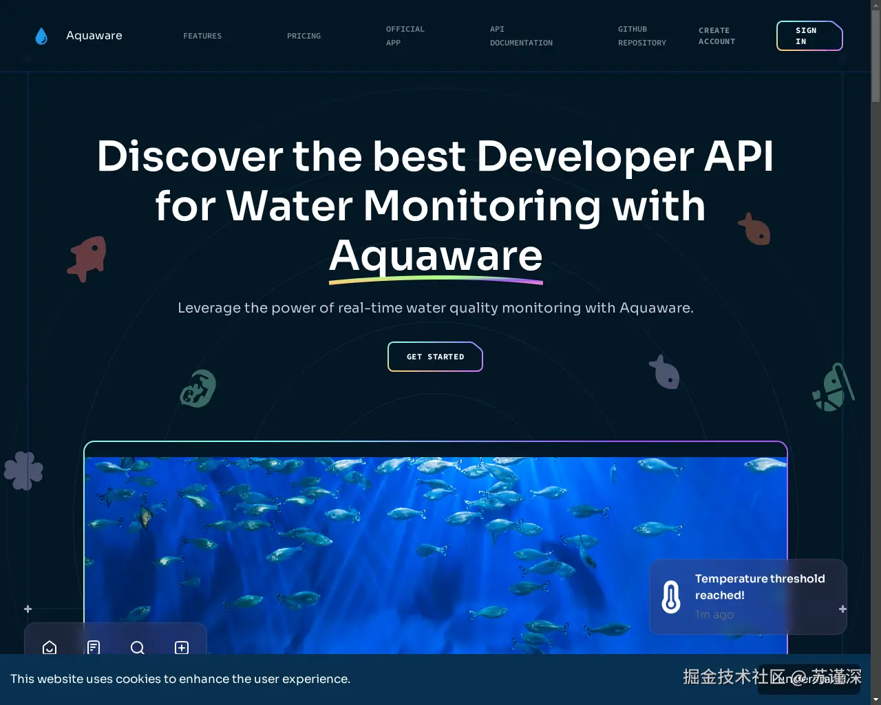 Show HN: 开源SaaS实时水质监测，带有AI功能 - 项目截图