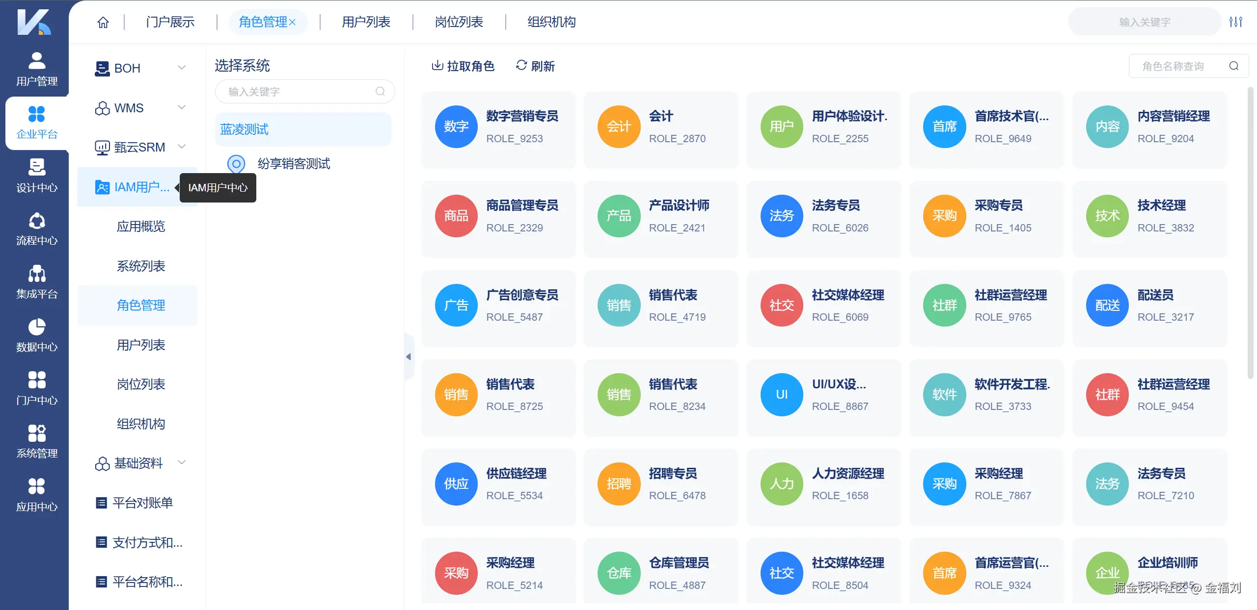 KPaaS集成平台-权限管理-角色信息-支持拉取和创建.PNG