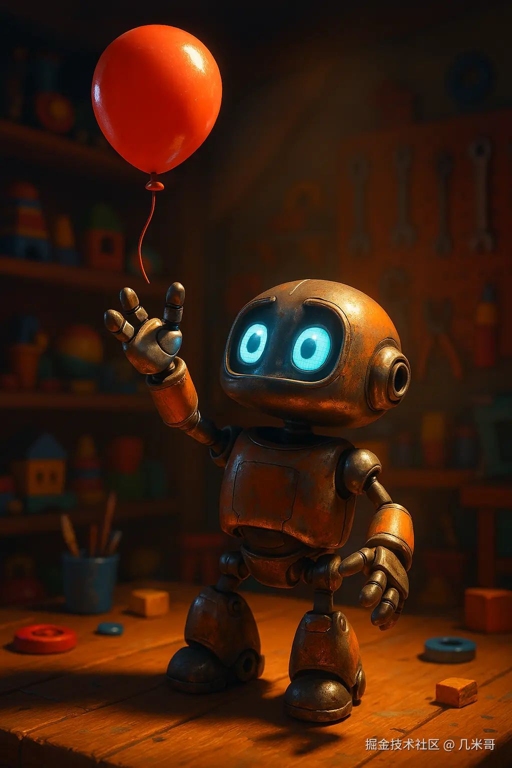 皮克斯风格玩具工坊机器人