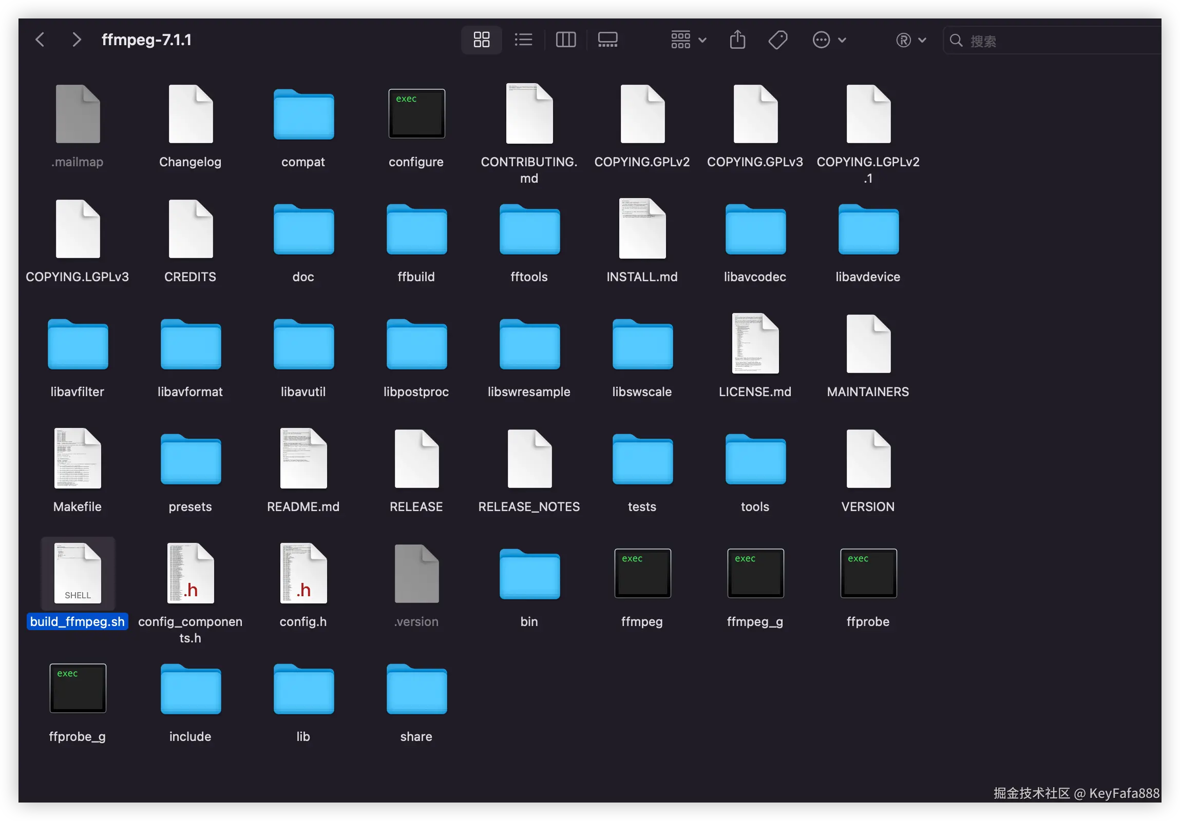 FFmpeg压缩包编译后的文件