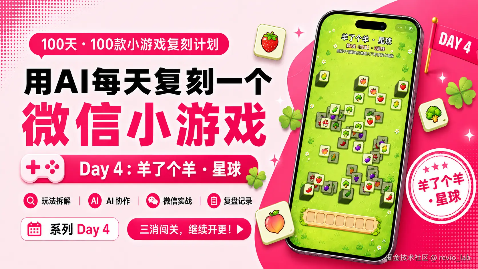 用AI每天复刻一个微信小游戏 · Day 4：羊了个羊星球