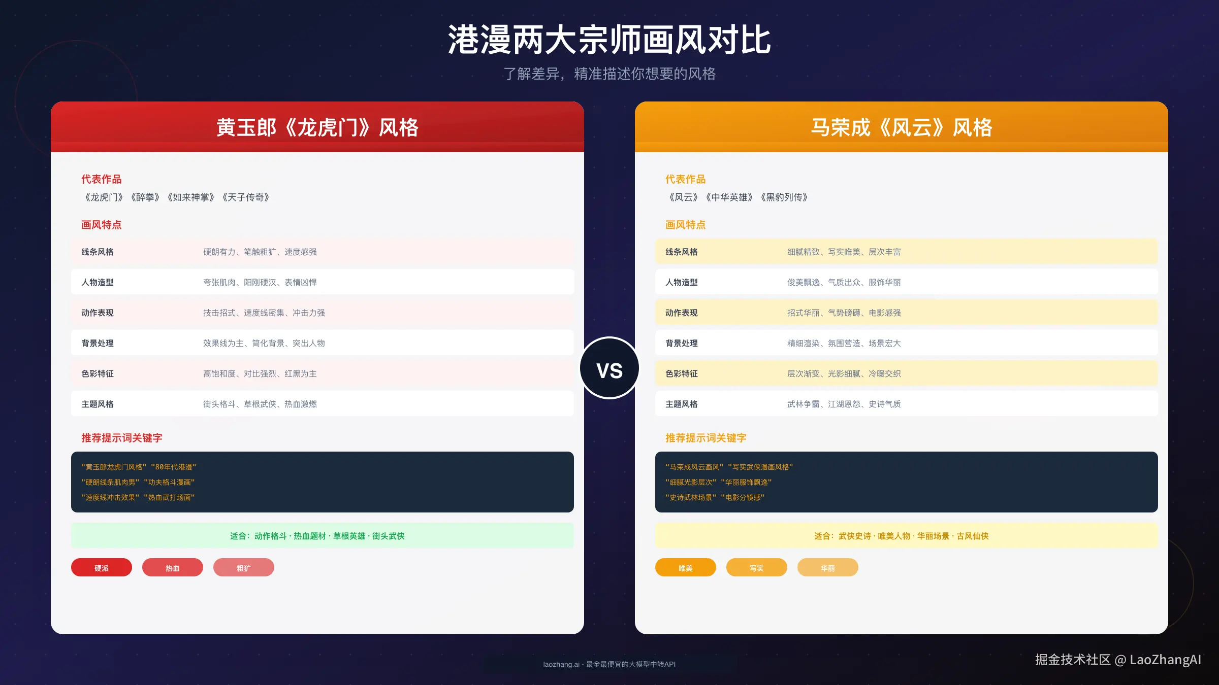 港漫两大宗师画风对比