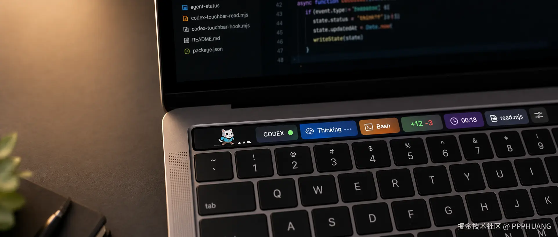 我把 MacBook 的 Touch Bar，改造成了 AI "摸鱼状态灯"