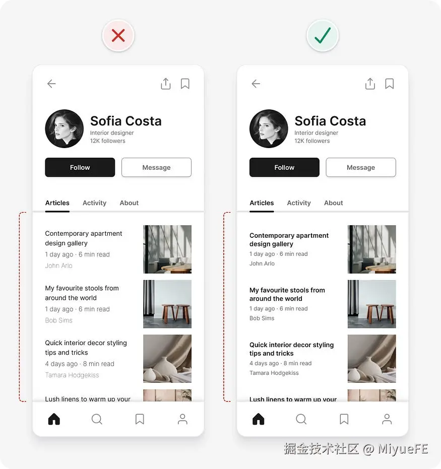 UI design tips example with multiple different font weights reduced to regular and bold only