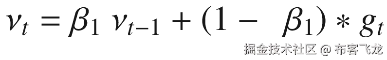 {\nu}_t={\beta}_1\ {\nu}_{t-1}+\left(1-\kern0.5em {\beta}_1\right)\ast {g}_t