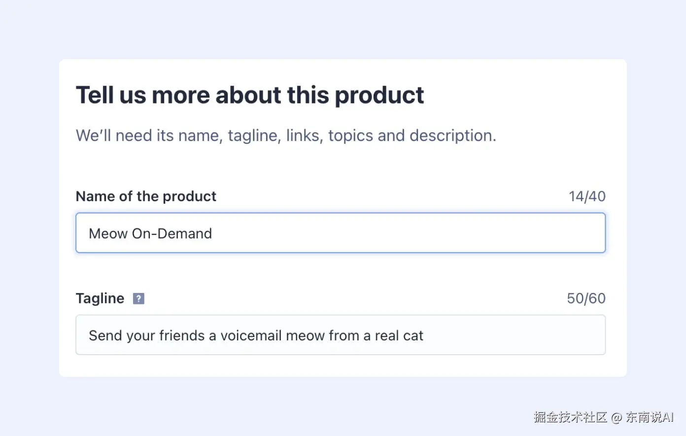 正确的 Product Hunt 名称示例