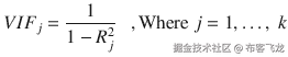 V I{F}_j = \frac{1}{1-{R}_j²}\kern0.75em ,\mathrm{Where}\ j = 1, \dots,\ k