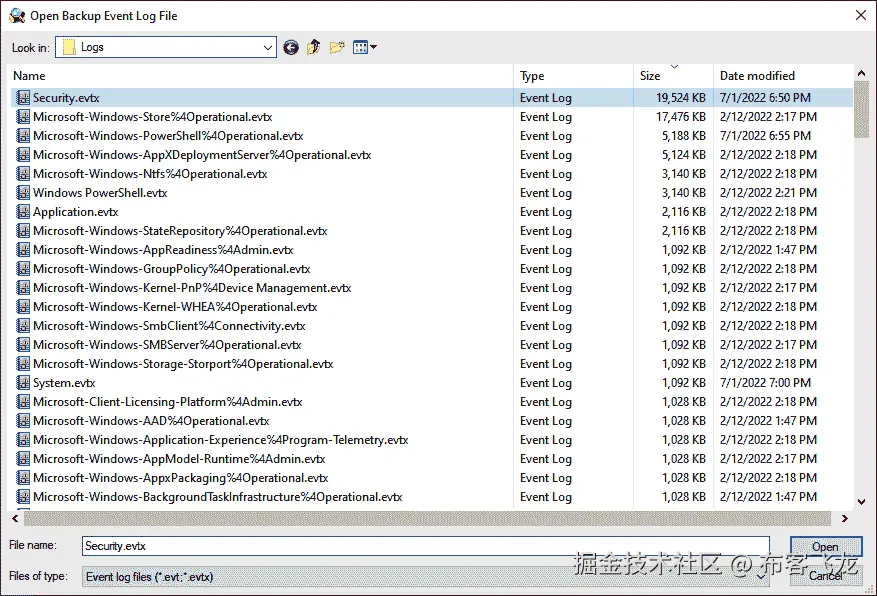 图 12.14 – 打开 Windows 事件日志