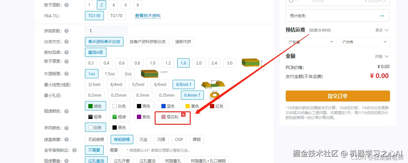 猎板网粉色PCB