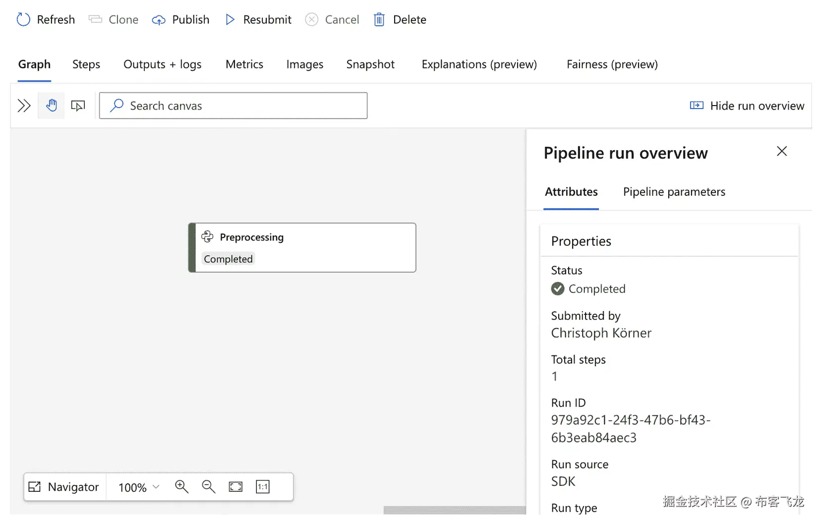 图 8.1 – Azure 机器学习中的管道运行作为实验