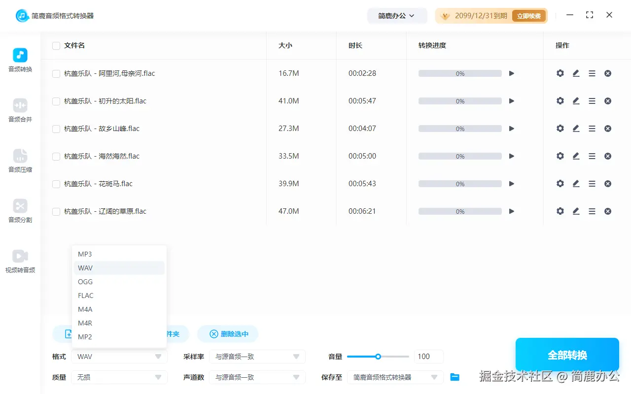选择 WAV 音频