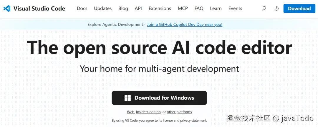 VS Code 下载页面