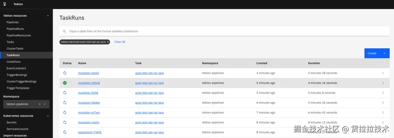 接口自动化在Tekton流水线中的任务