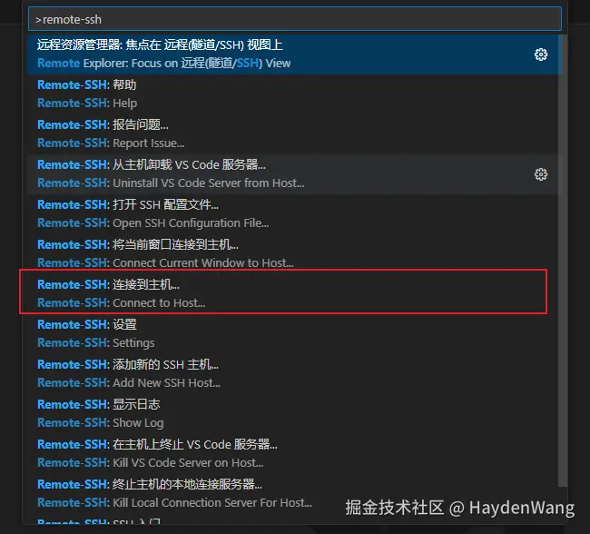 Remote-SSH: 连接到主机