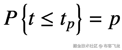 P\left\{t\le {t}_p\right\}=p