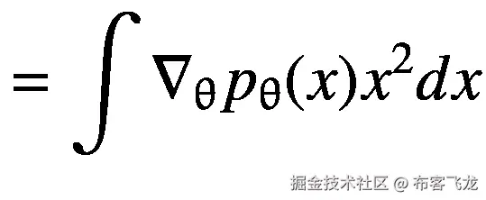 =\int {\nabla}_{\uptheta}{p}_{\uptheta}(x){x}² dx