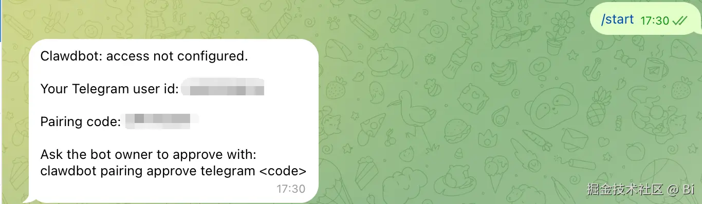 Telegram 配对码