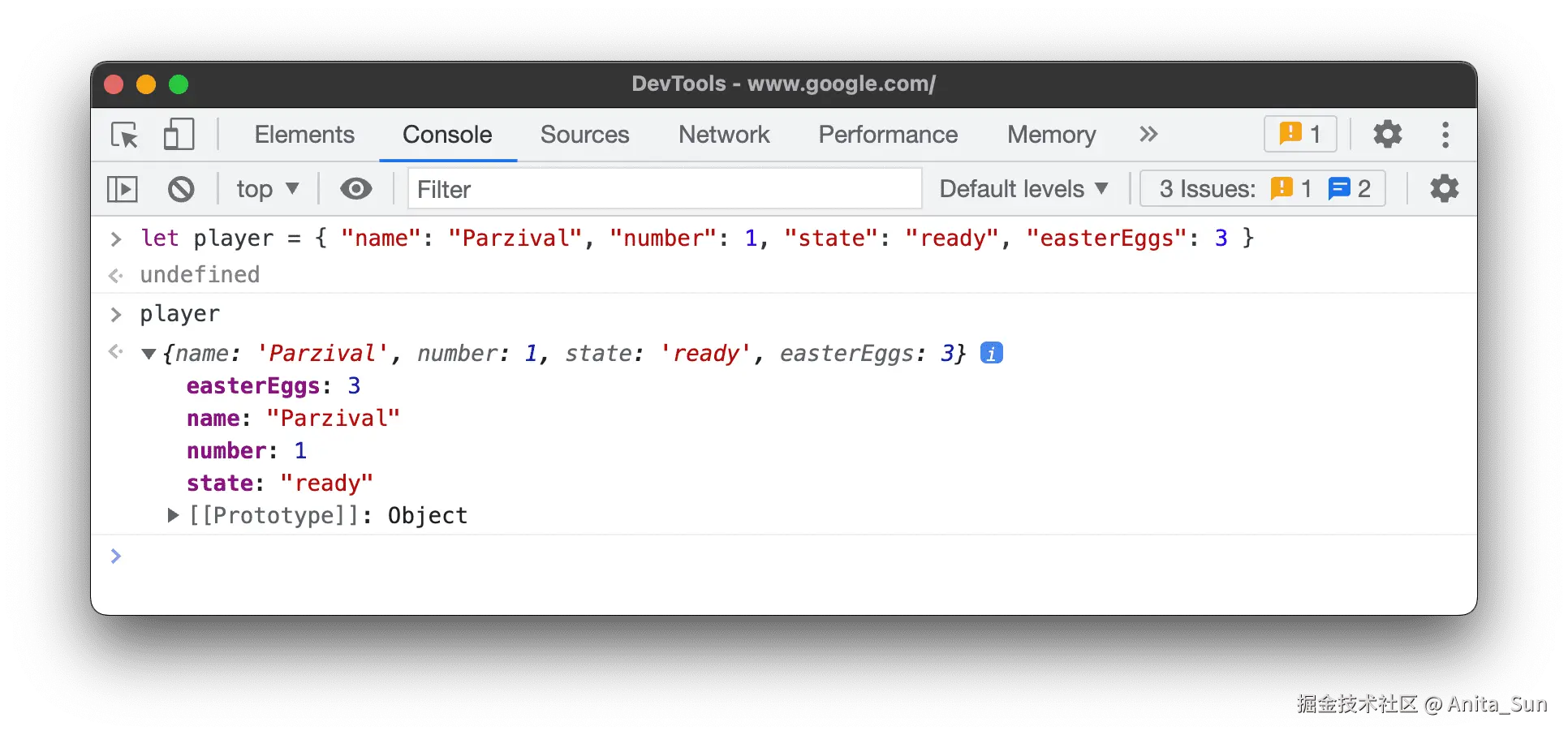 显示对象属性。