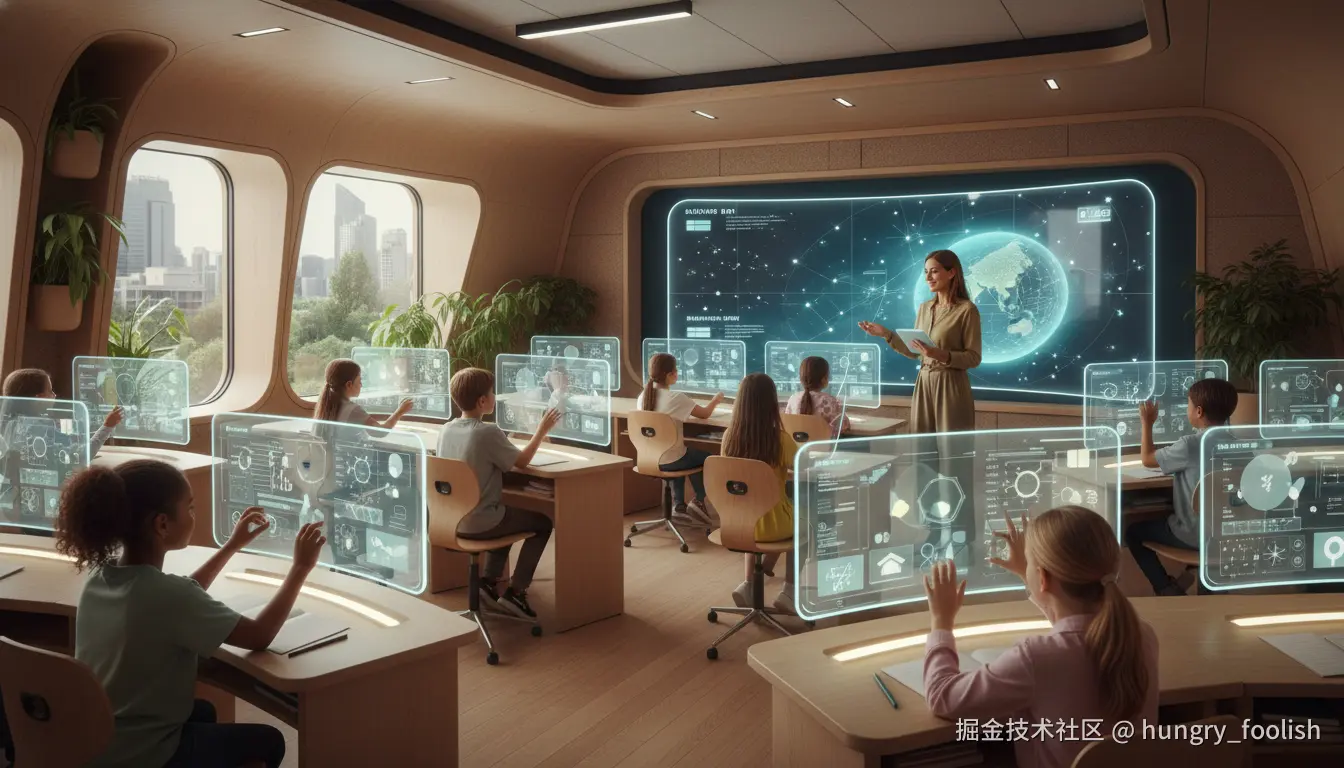 AI生成图像在课堂教学中的应用示意图