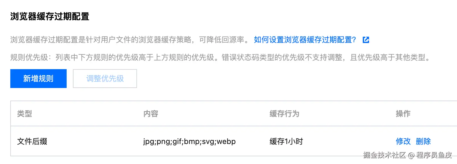 CDN 浏览器缓存过期配置