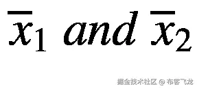 {\overline{x}}_1\  and\ {\overline{x}}_2