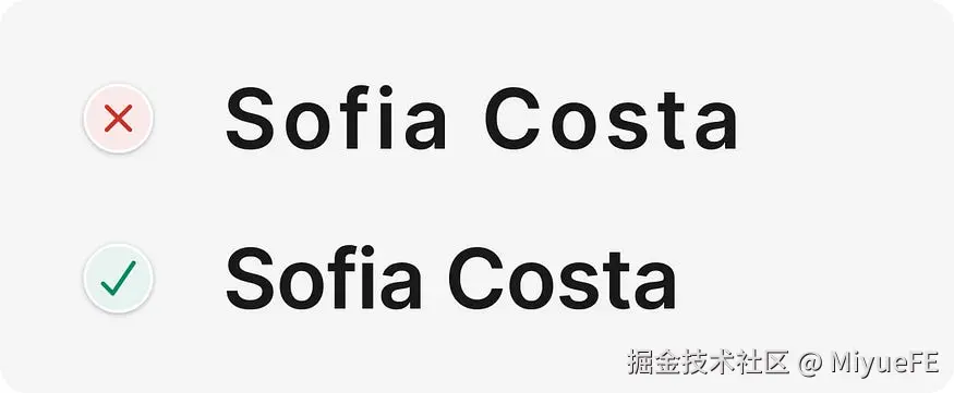UI design tips example decreasing letter spacing for large text