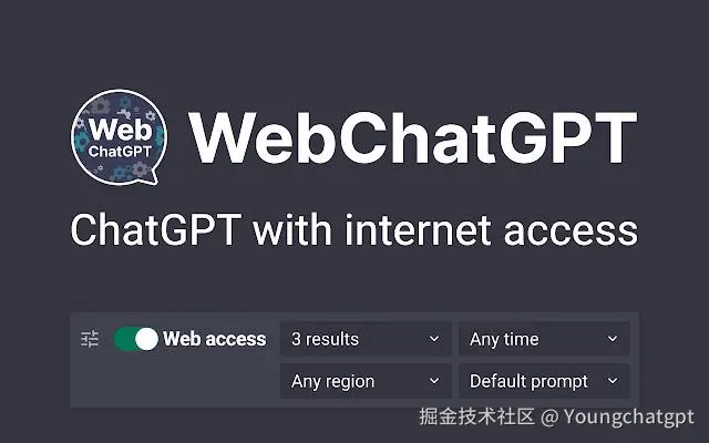 WebChatGPT：可访问互联网的 ChatGPT。3
