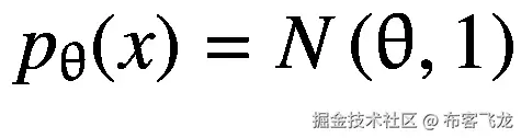 {p}_{\uptheta}(x)=N\left(\uptheta, 1\right)